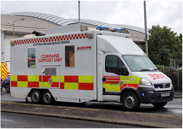 Photograph of a support unit vehicle