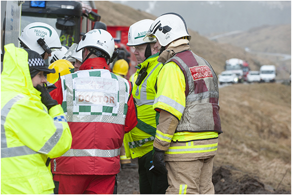 Photograph of various emergency teams