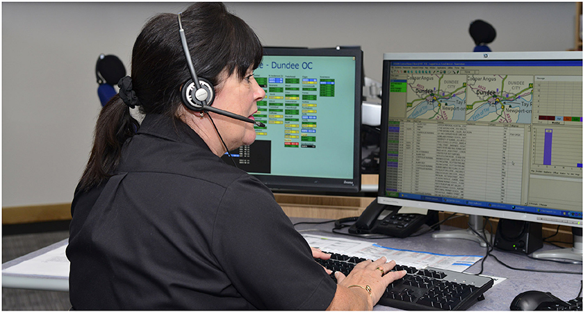 Control Operator sitting at a desk